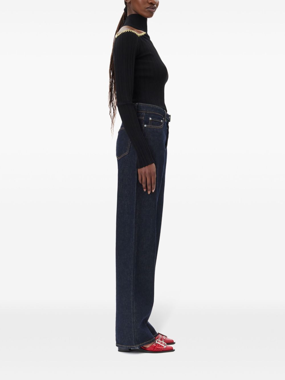 GANNI Wide Leg Jeans Blue