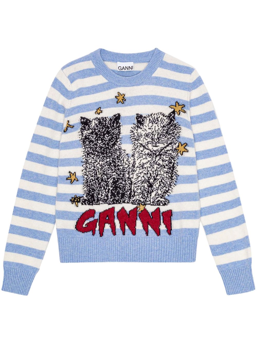 GANNI Wool Blend Sweater Clear Blue