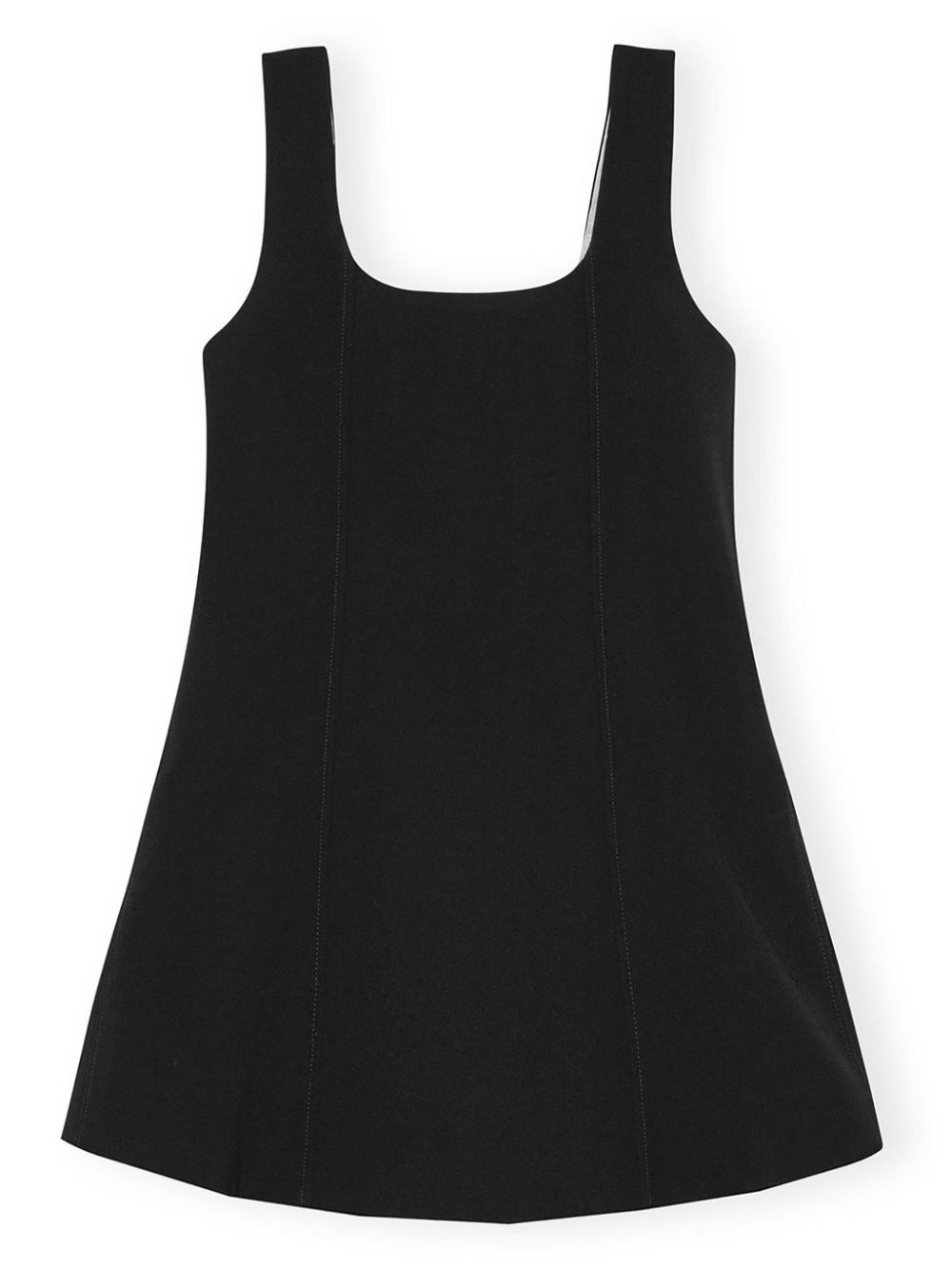 GANNI Black Bonded Crepe Mini Dress