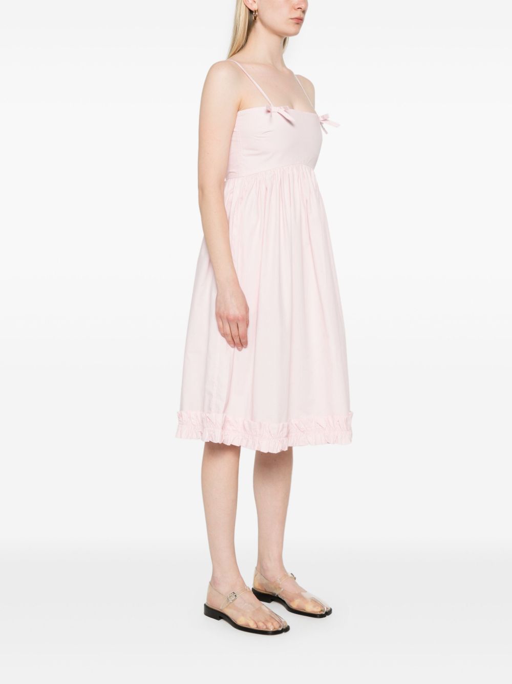 GANNI Organic Cotton Midi Dress Pink