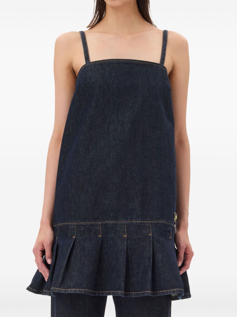 GANNI Blue Organic Cotton Denim Mini Dress