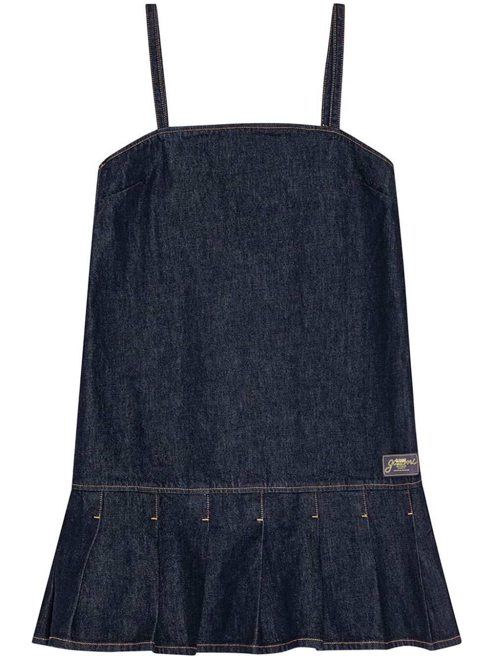 GANNI Blue Organic Cotton Denim Mini Dress