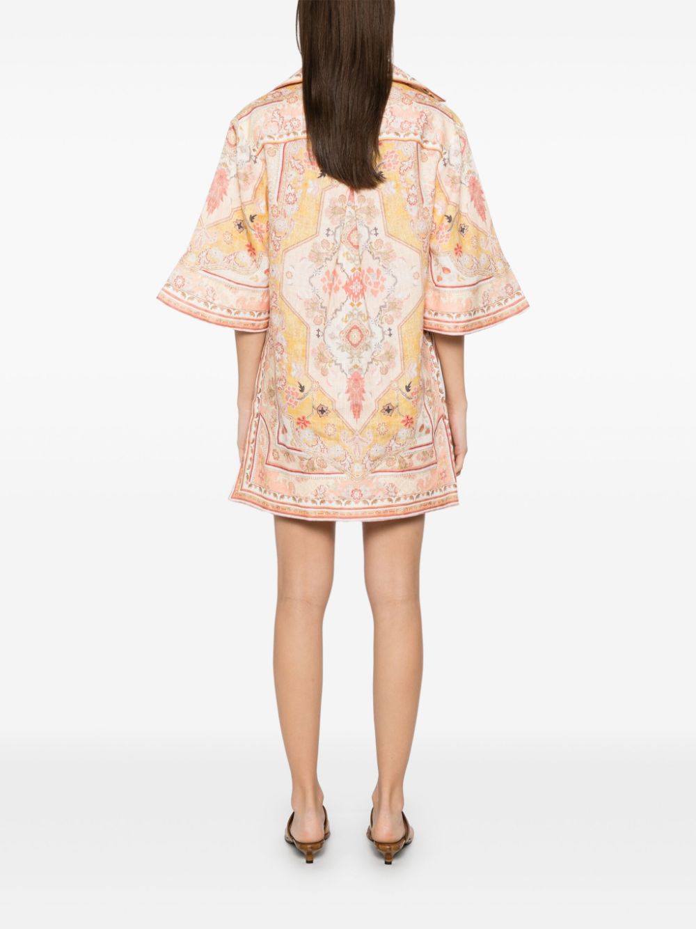 Zimmermann Wylie Tunic Mini Dress Beige