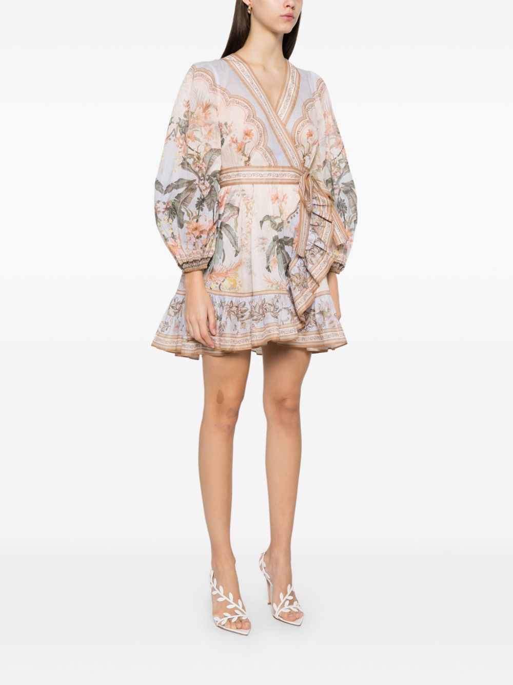 Zimmermann Wylie Wrap Mini Dress Ecru