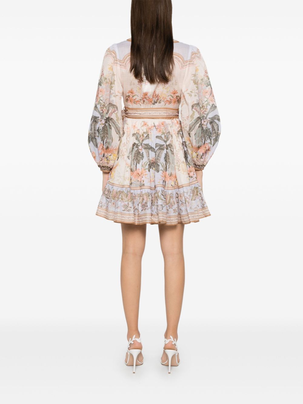 Zimmermann Wylie Wrap Mini Dress Ecru