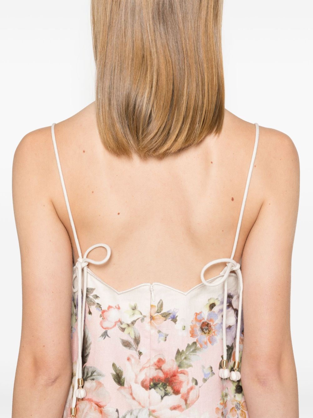 Zimmermann Acacia Floral Mini Dress Pink