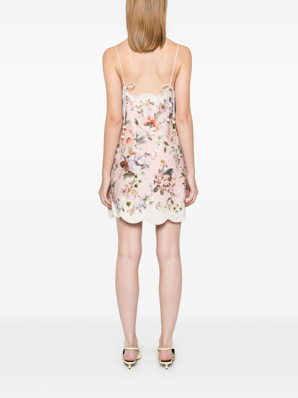 Zimmermann Acacia Floral Mini Dress Pink