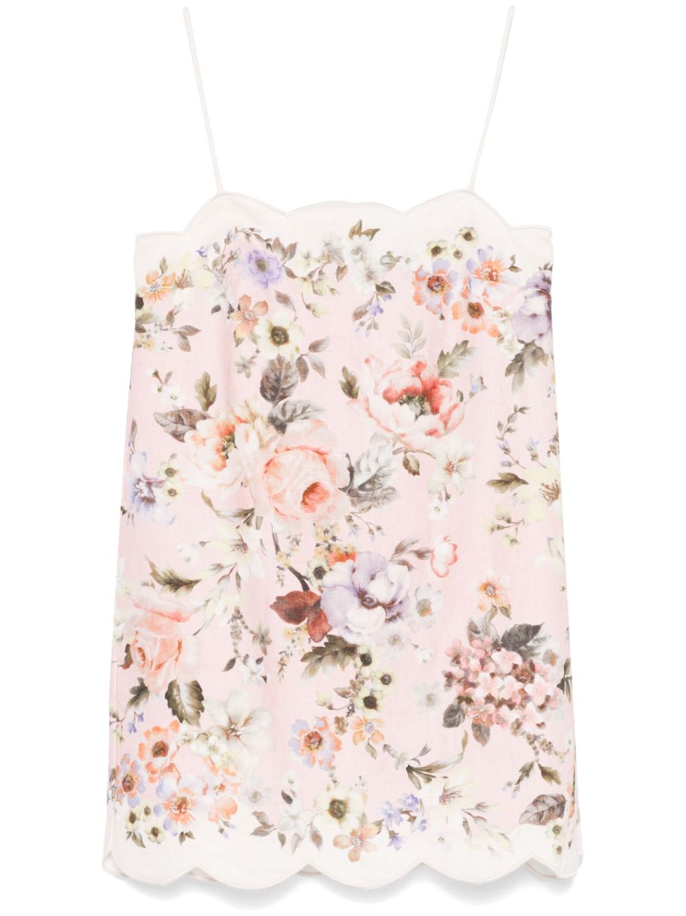 Zimmermann Acacia Floral Mini Dress Pink