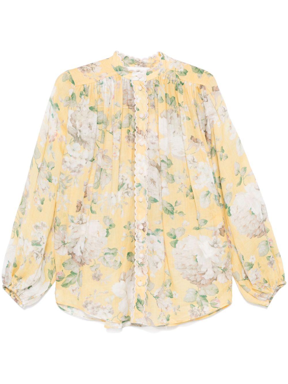 Zimmermann Acacia Floral Shirt Yellow