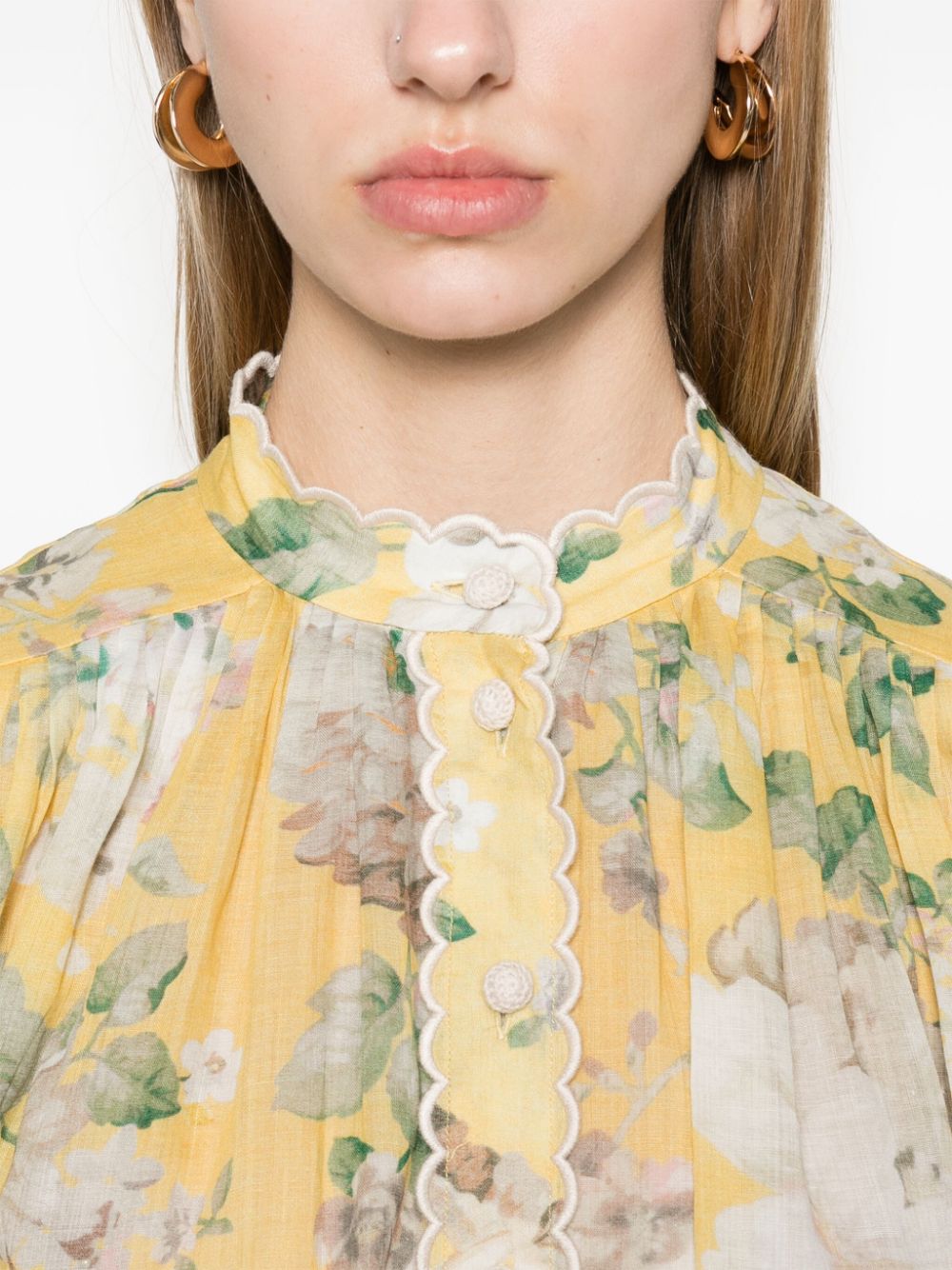 Zimmermann Acacia Floral Shirt Yellow