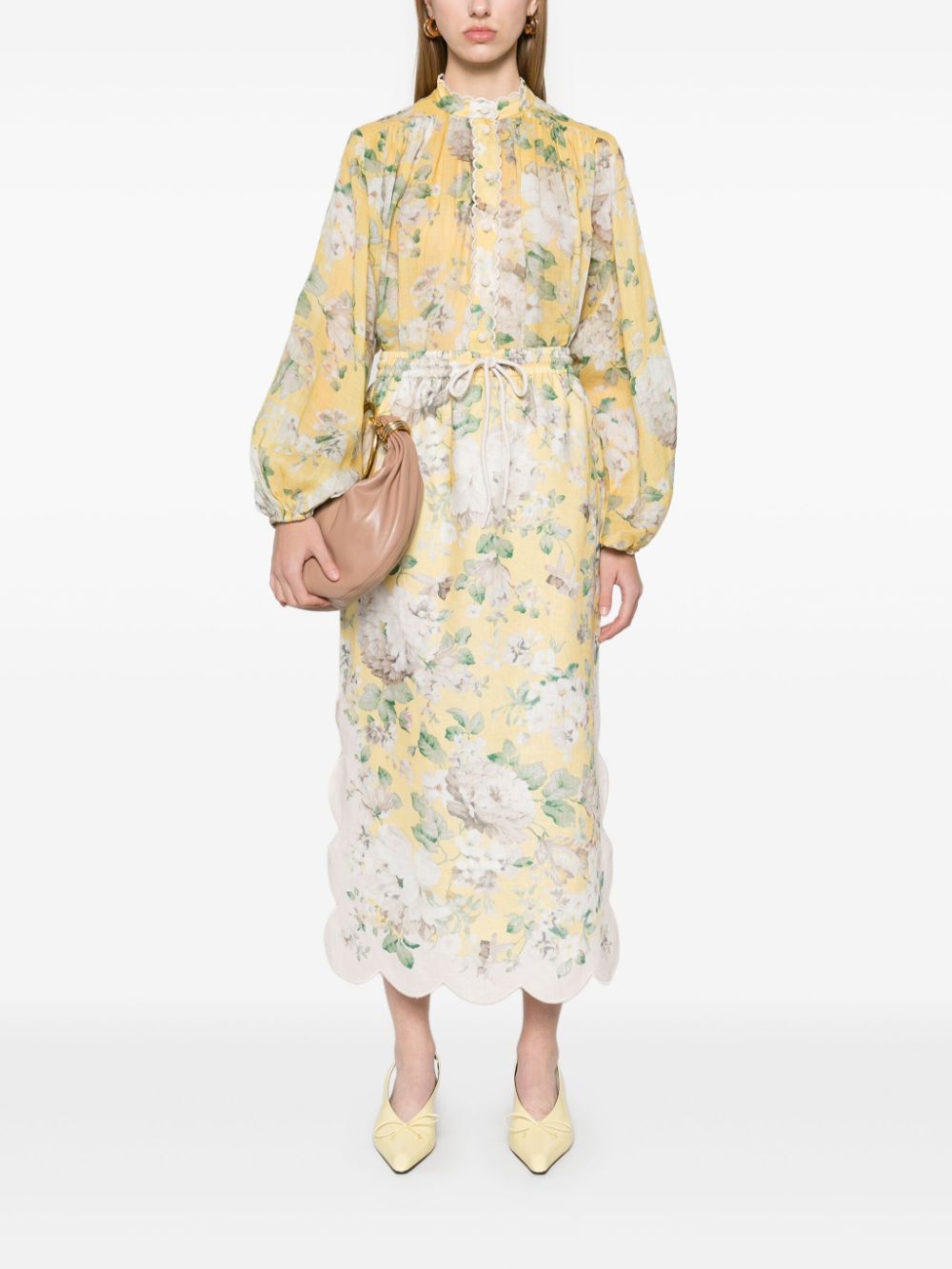 Zimmermann Acacia Floral Shirt Yellow