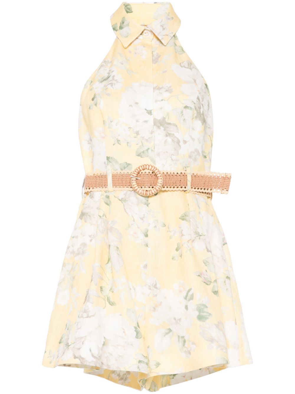 Zimmermann Acacia Floral Romper Yellow