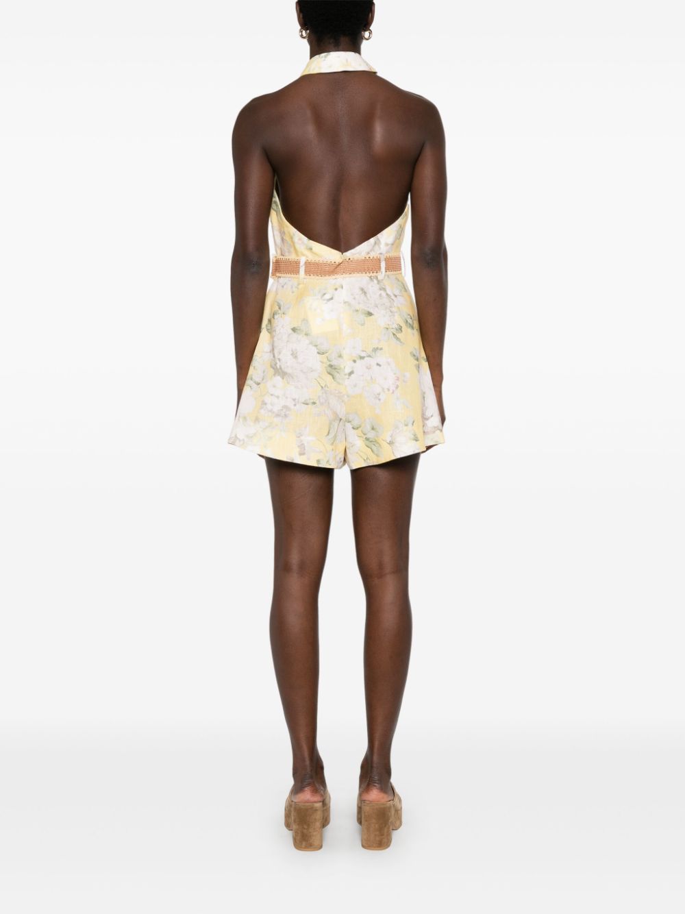 Zimmermann Acacia Floral Romper Yellow