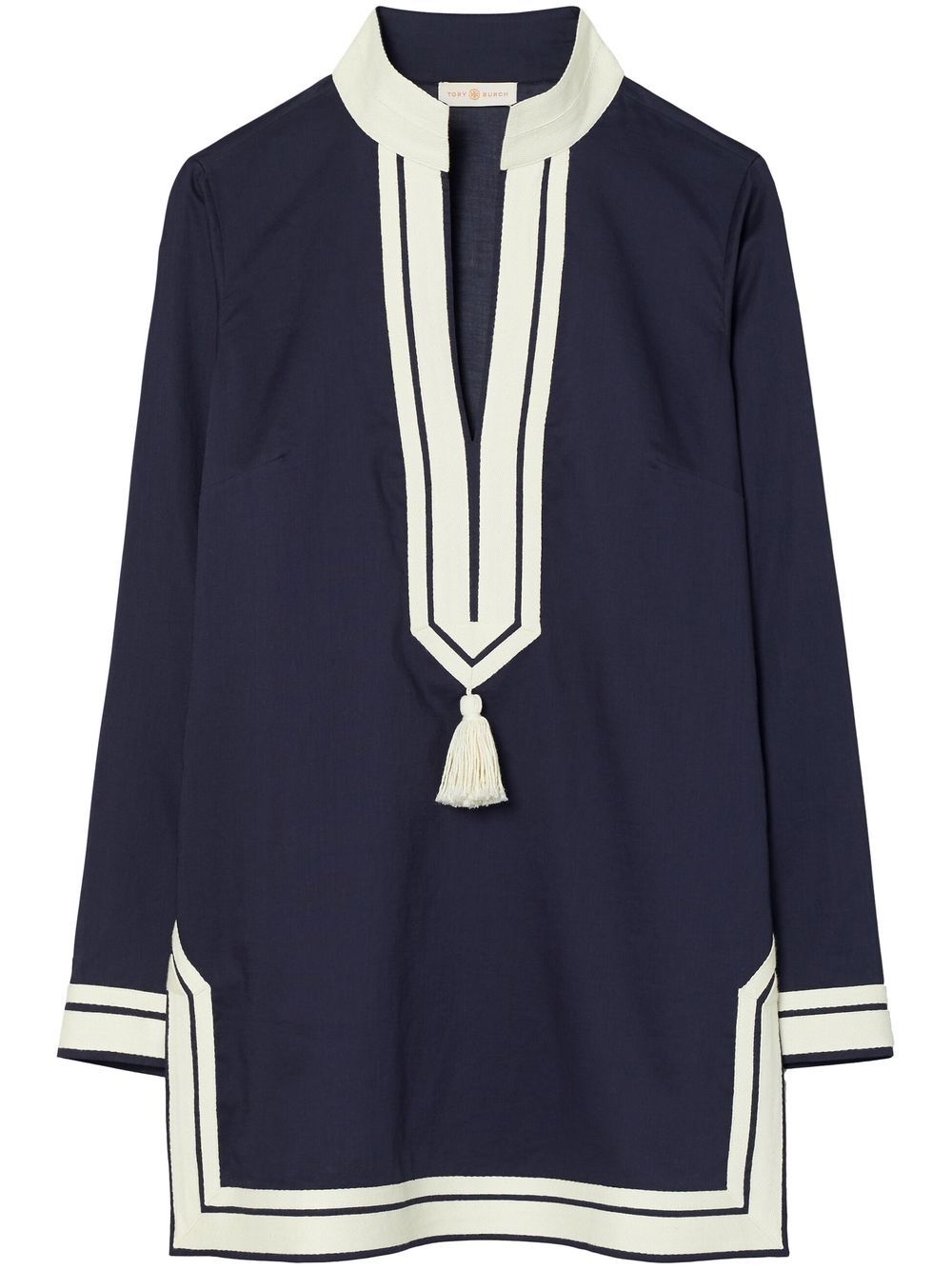 Tory Burch Blue Cotton Tunic Mini Dress