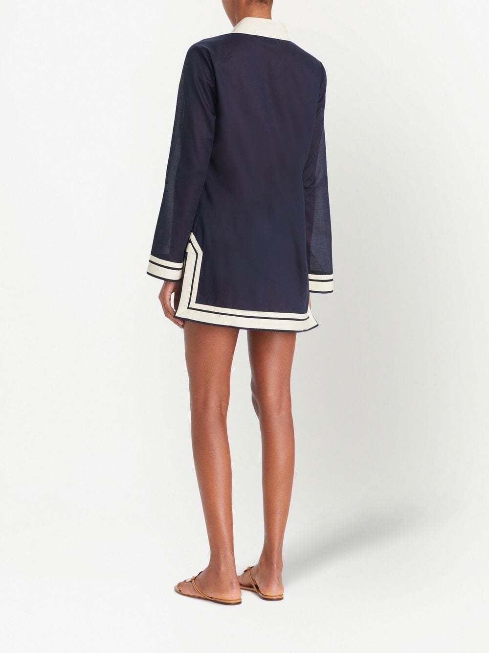 Tory Burch Blue Cotton Tunic Mini Dress