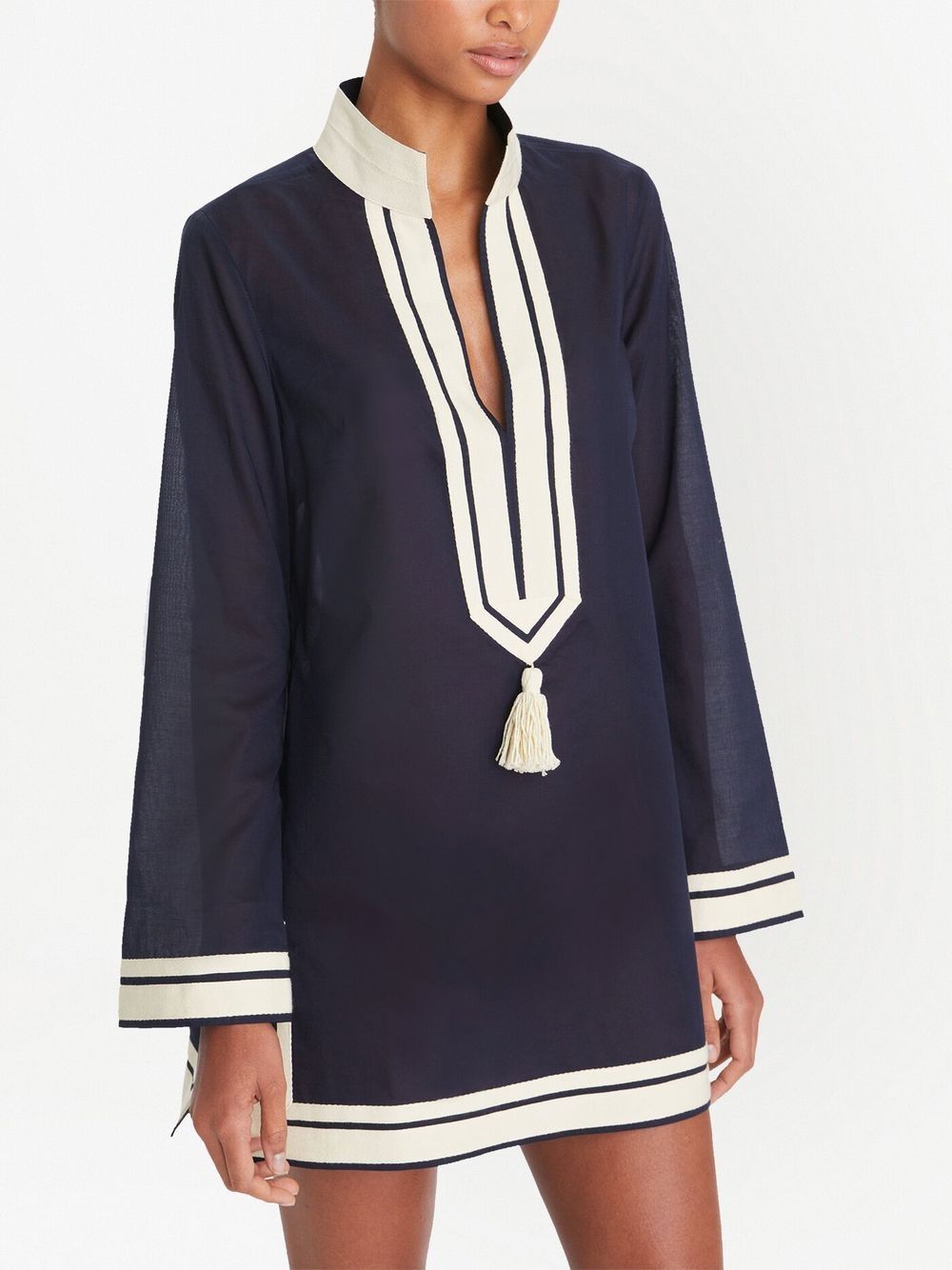 Tory Burch Blue Cotton Tunic Mini Dress