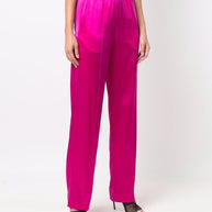 Tom Ford Logo Band Straight Leg Silk Pants