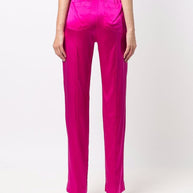 Tom Ford Logo Band Straight Leg Silk Pants