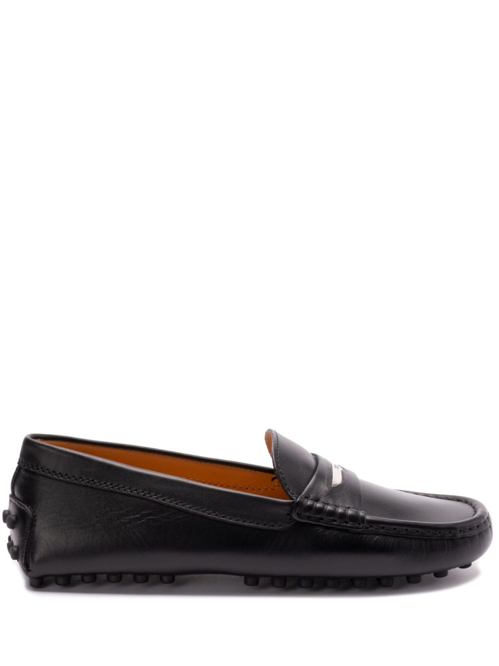 Tod's Black Leather Gommino Driving Shoes