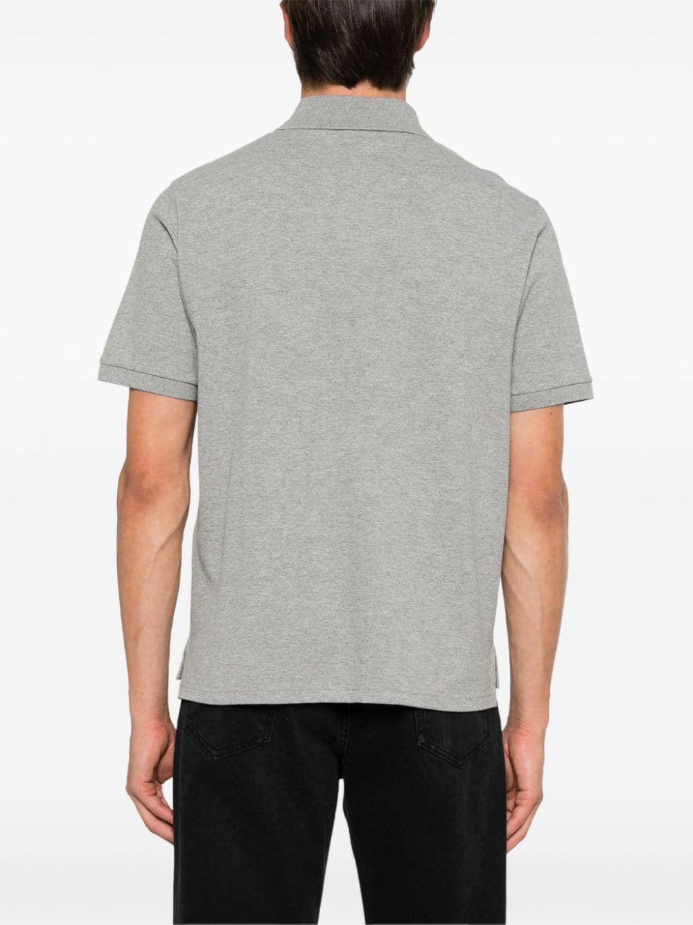 Saint Laurent  Piqué Polo Shirt In Grey