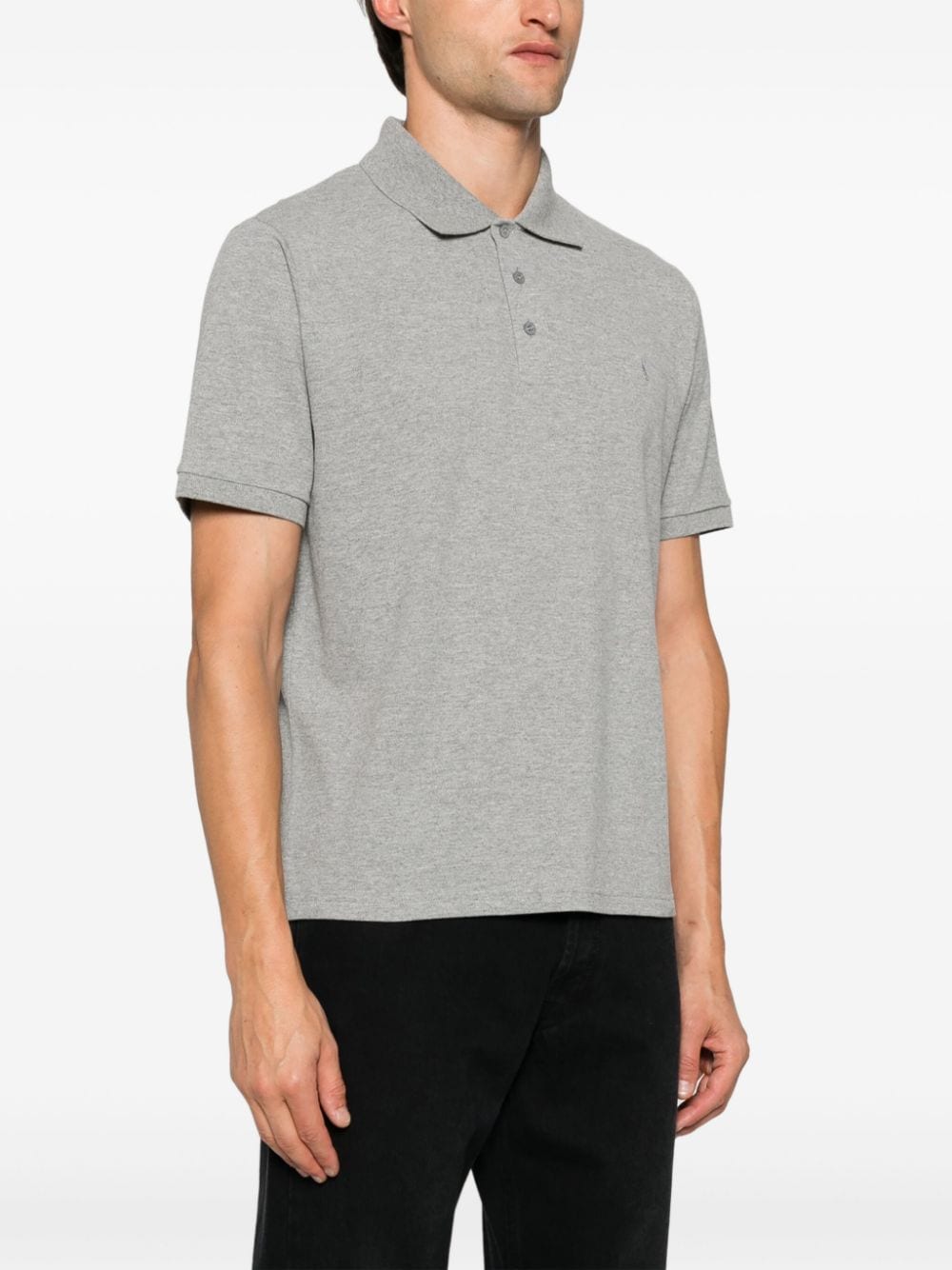 Saint Laurent  Piqué Polo Shirt In Grey