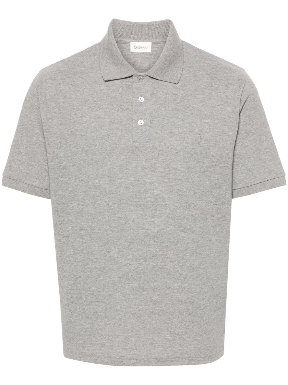 Saint Laurent  Piqué Polo Shirt In Grey