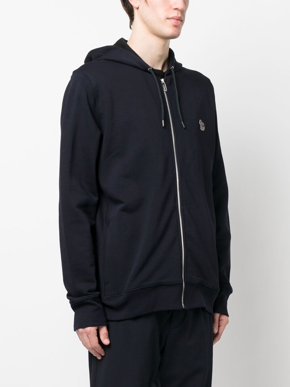 Paul Smith Full Zip Hooded Sweatshirt In Black