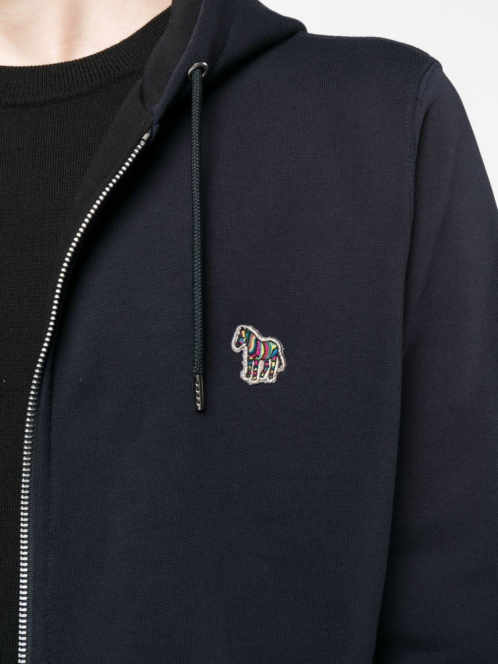 Paul Smith Full Zip Hooded Sweatshirt In Black