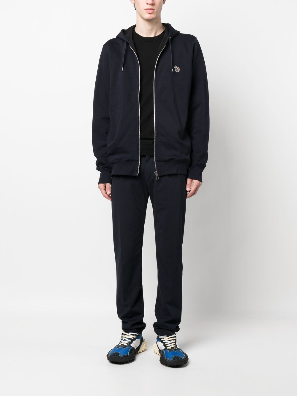 Paul Smith Full Zip Hooded Sweatshirt In Black