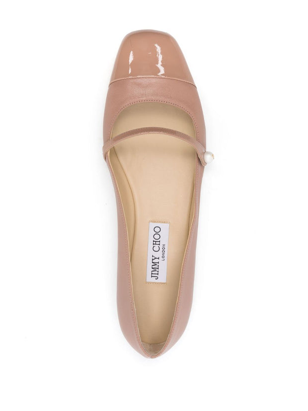 Jimmy Choo Elisa Leather Ballerina Shoes