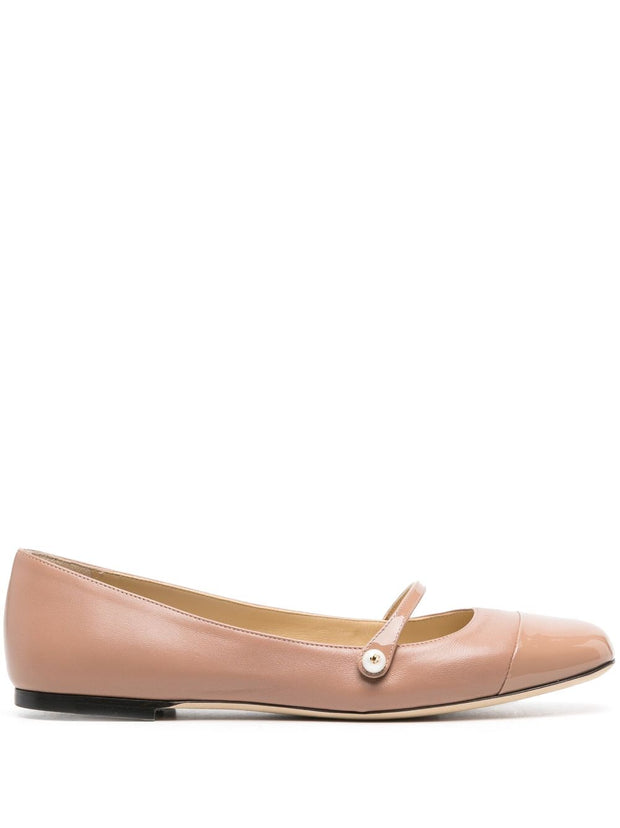 Jimmy Choo Elisa Ballet Flats In Powder