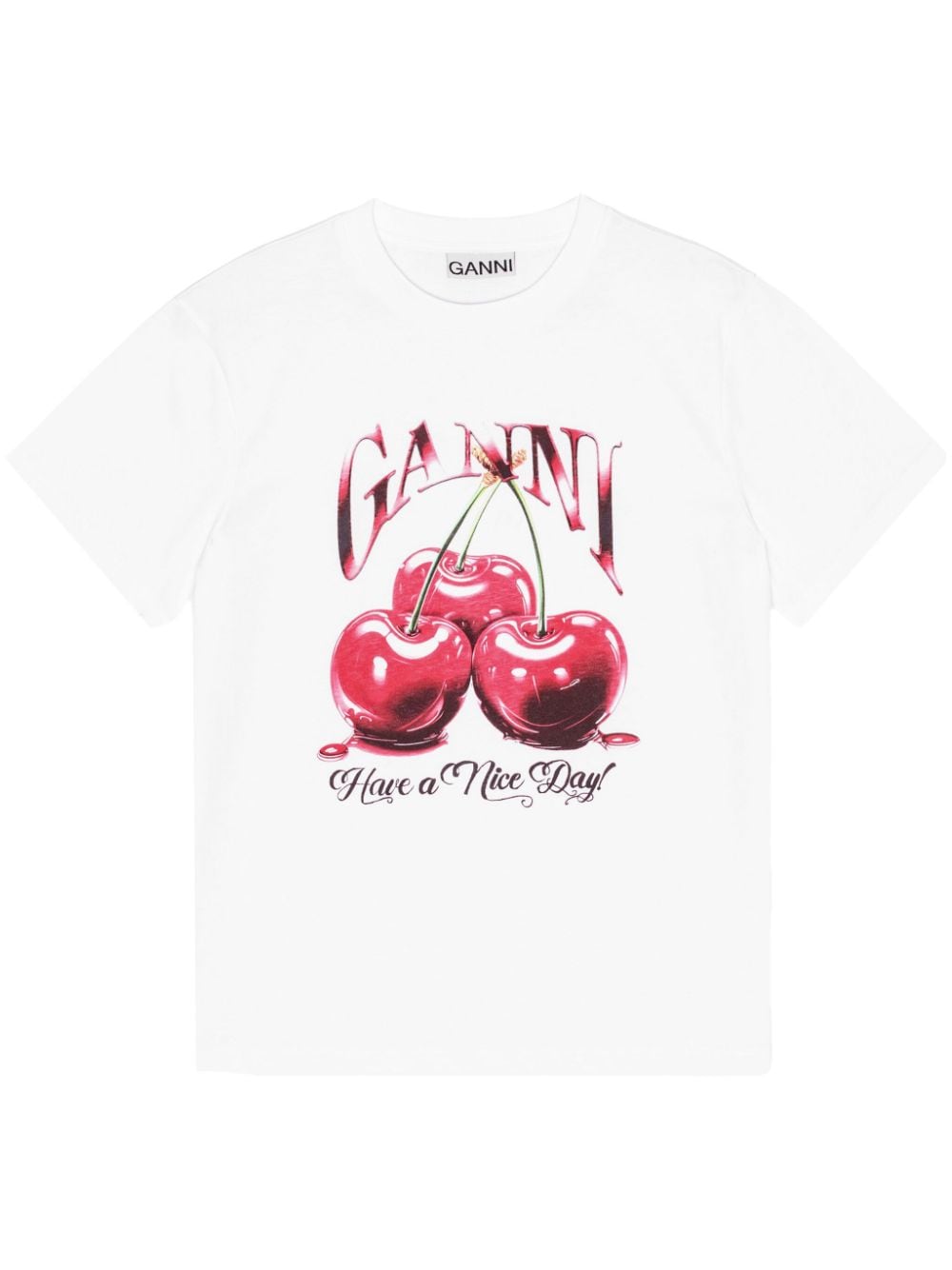 GANNI Graphic T-Shirt White