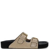 Isabel Marant Lennyo Suede Leather Sandals - Beige