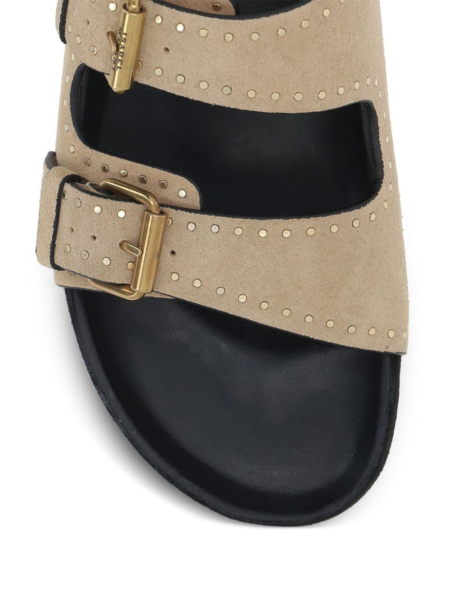 Isabel Marant Lennyo Suede Leather Sandals - Beige