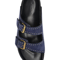 Isabel Marant Lennyo Suede Leather Sandals - Blue