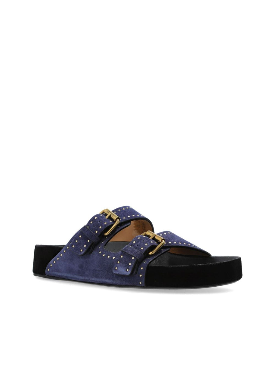 Isabel Marant Lennyo Suede Leather Sandals - Blue