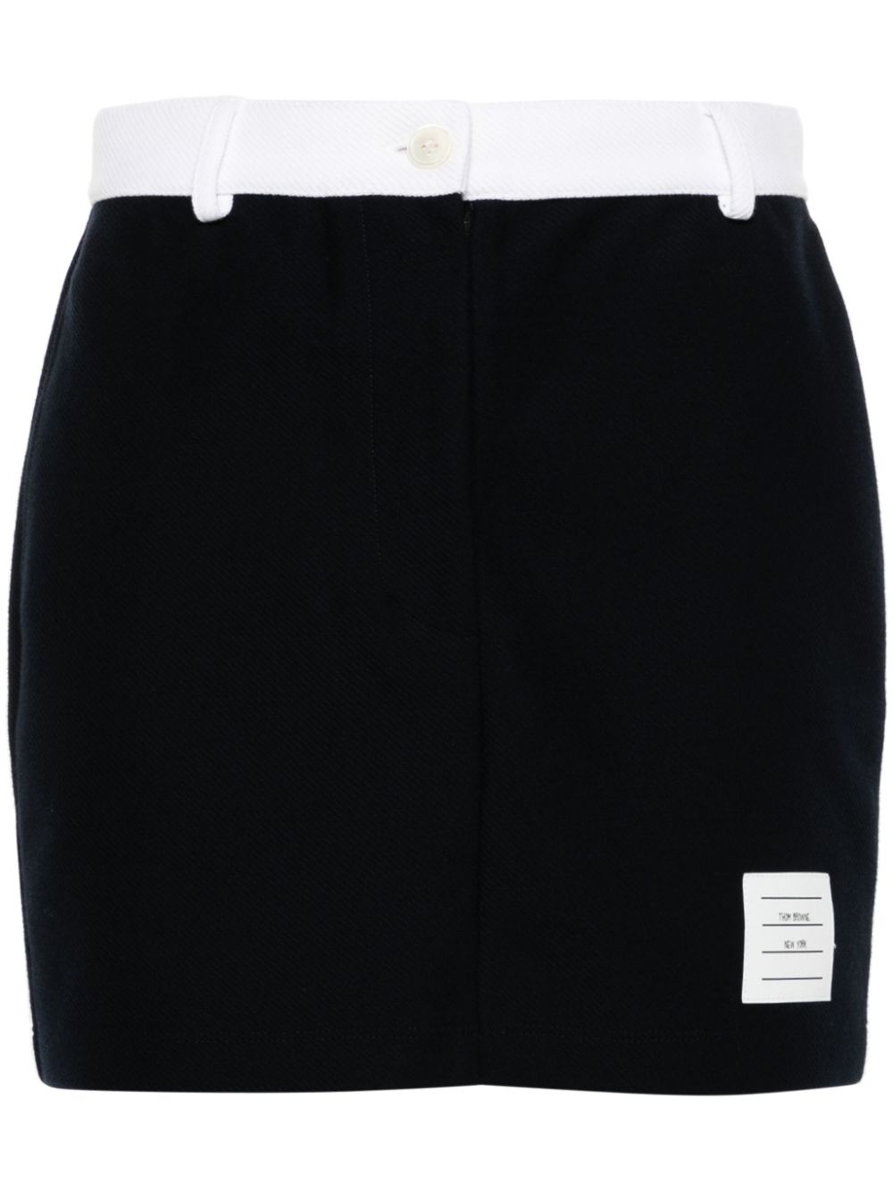 Thom Browne Cotton Twill Weave Mini Skirt Blue