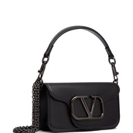 Valentino Garavani Locò Small Leather Shoulder Bag - Black