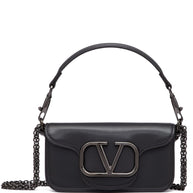 Valentino Garavani Locò Small Leather Shoulder Bag - Black