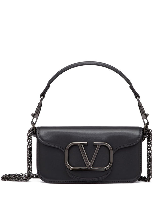 Valentino Garavani Locò Small Leather Shoulder Bag - Black