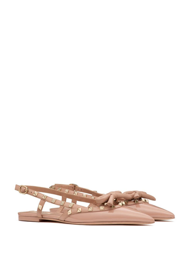 Valentino Garavani Slingback Rockstud Ballet Flat - Powder
