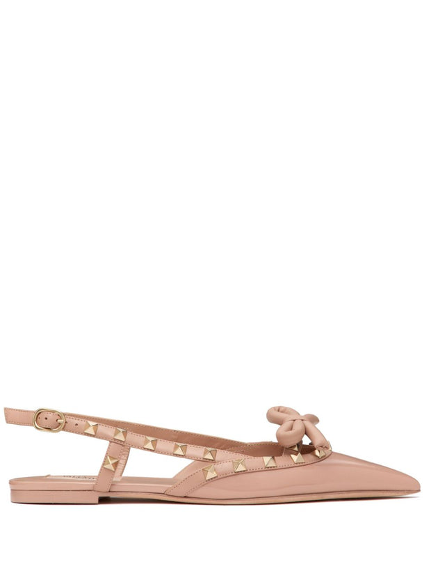 Valentino Garavani Slingback Rockstud Ballet Flat - Powder