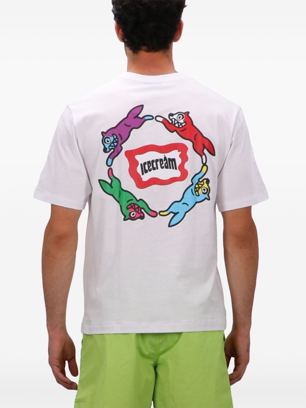 ICECREAM Cotton Logo Print T-Shirt In White