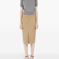 Maison Margiela Skater Chino Midi Skirt In Camel