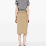 Maison Margiela Skater Chino Midi Skirt In Camel