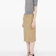Maison Margiela Skater Chino Midi Skirt In Camel