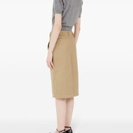 Maison Margiela Skater Chino Midi Skirt In Camel