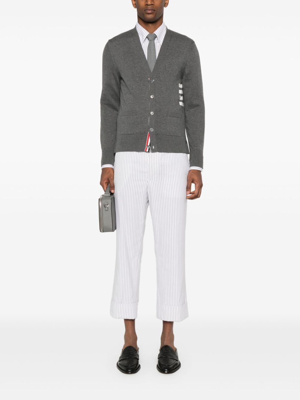 Thom Browne Medium Grey Cotton Cardigan