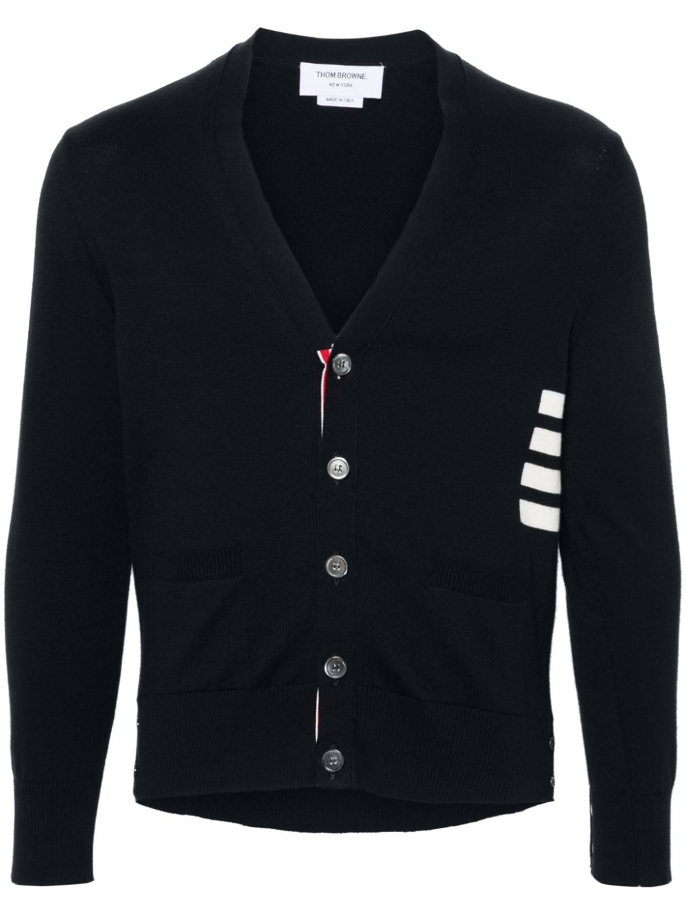 Thom Browne Navy Blue Cotton Cardigan