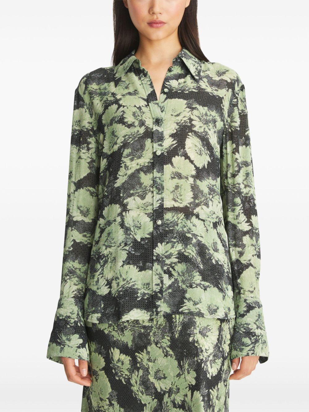 Tory Burch Floral Printed Viscose Shirt